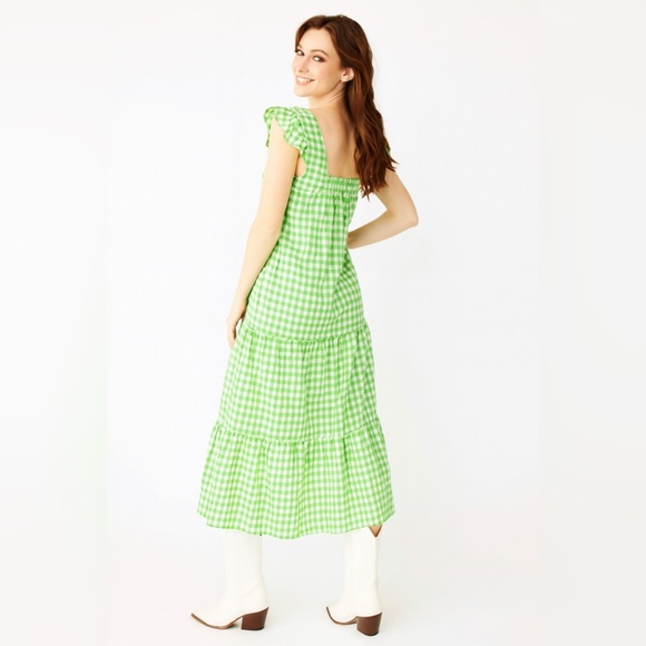 Draper James Green Gingham Midi Dress - Picture 5 of 16